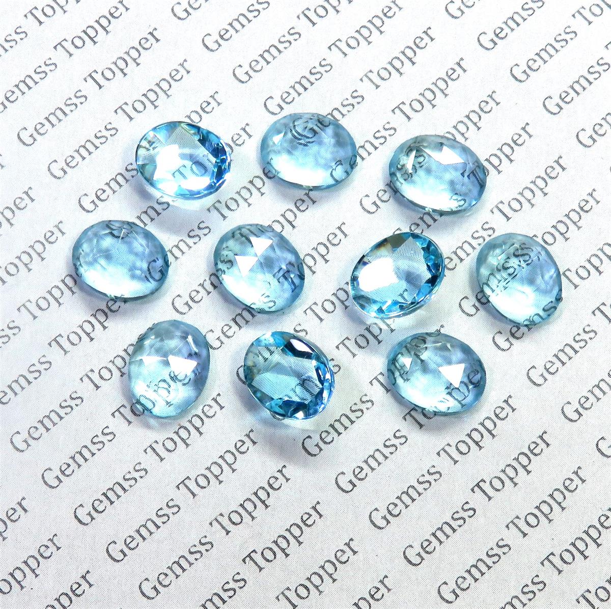 Sky Blue Topaz 8x10 mm Oval Rose Cut